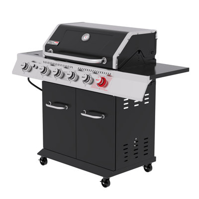 Royal Gourmet 5-Burner Gas Grill with Sear Burner and Side Burner, 64,000 BTU Output, Black