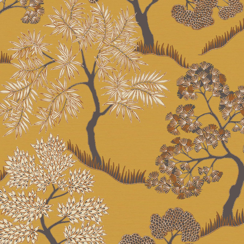 Trees Sublime Tree and Floral Wallpaper, Yellow