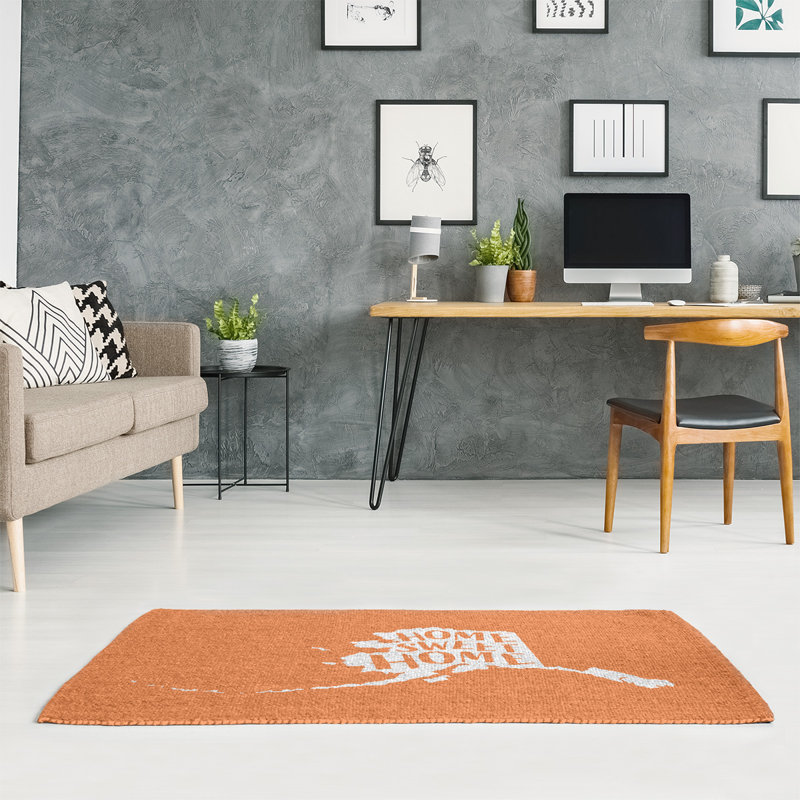 Tapis de l’espace orange pour la maison alaska, Rectangle 2 pi x 3 pi, Oui