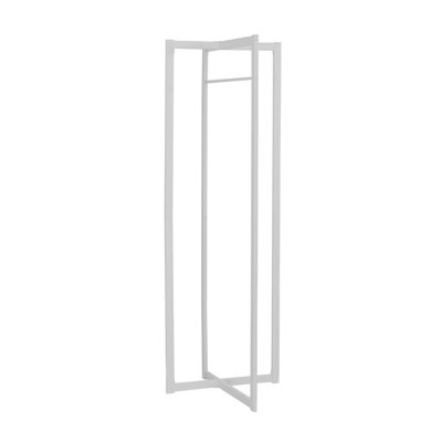 Coat Rack, Hall Tree, Free Standing, Hanging Bar, Entryway, 72"H, Bedroom, White Metal, Contemporary, Modern
