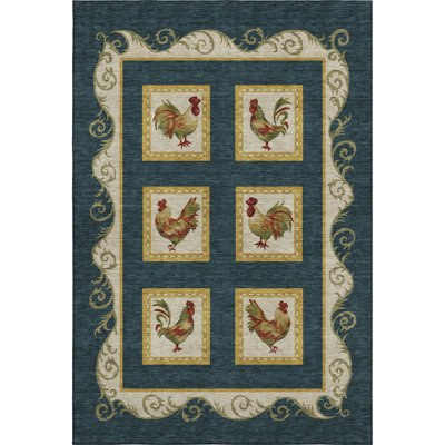 Premium Machine Washable Chiekezi AMF159 Midnight Rug