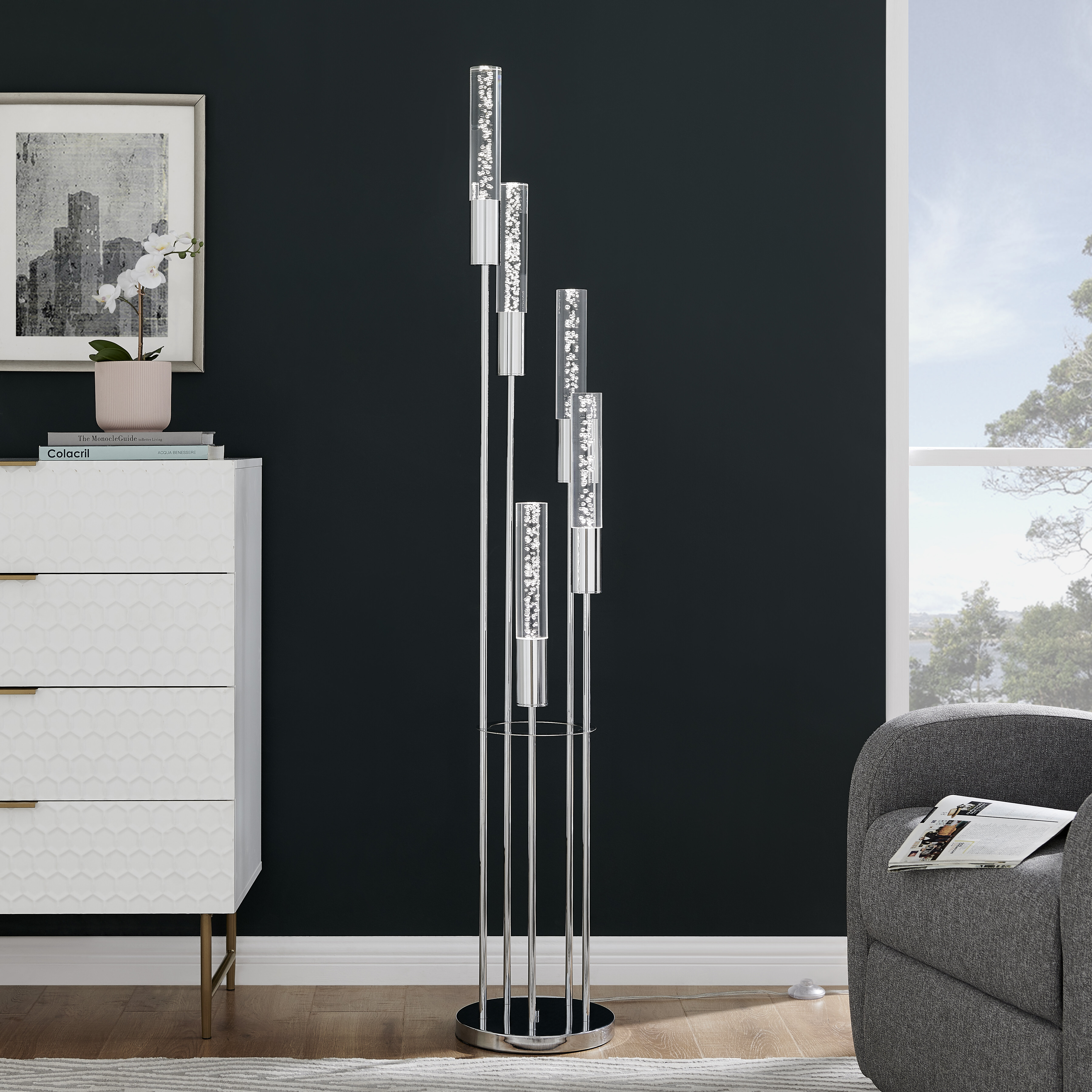 Sparkling store floor lamp