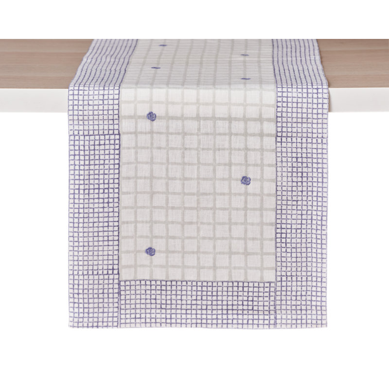 English Rose Table Runner 14x90 Inch, Blue