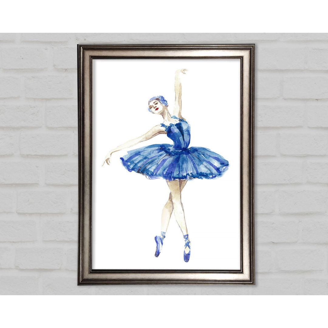 Nawrocki Blue Ballerina 4 Gerahmter Druck Wandkunst