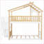 Lit simple sur lit simple Pinewood & amp; Lit superposé en bois composite avec rangement et amp; Garde-corps naturel + blanc chambre de jeune