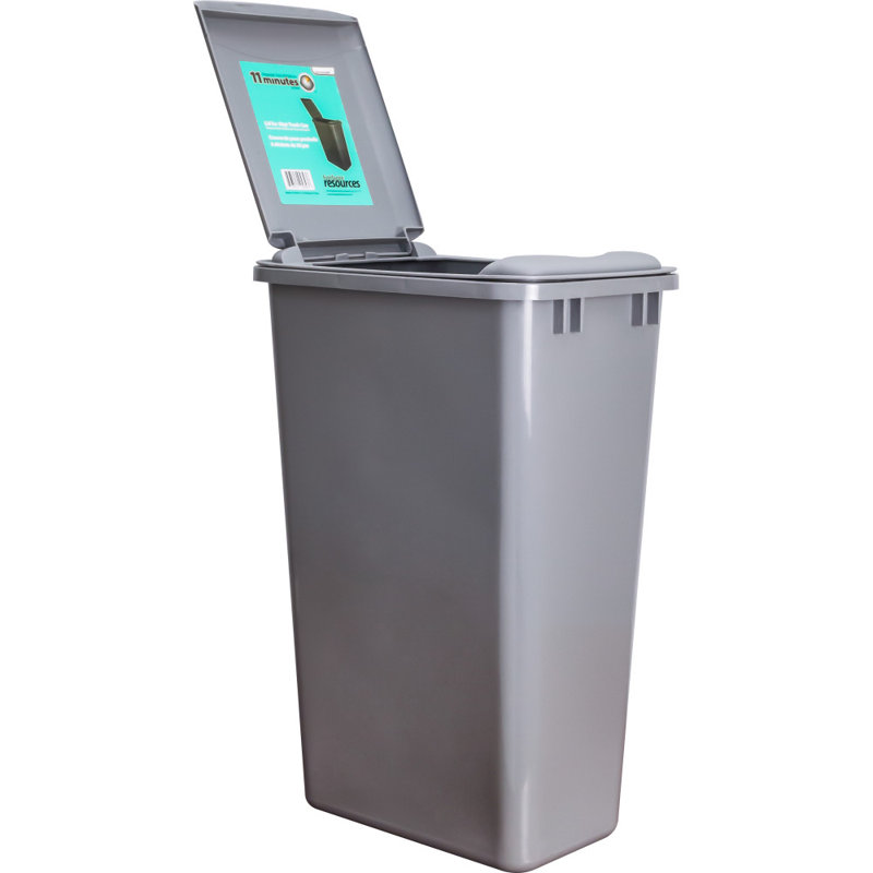 Gray 35 Quart Plastic Pull-Out Kitchen Trash Can