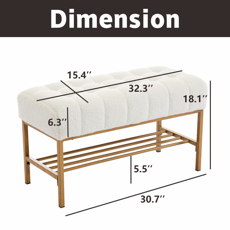 Guillaume Entryway Upholstered Storage Bench With Shelf