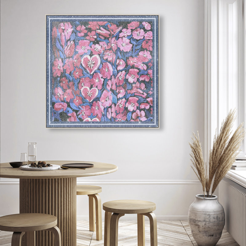 Yours Forever Canvas Fashion Print by Oliver Gal, Black Frame, 12 x 12, 41"H x 41"W, Silver Floater Frame