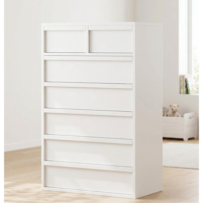 Commode 7 tiroirs pour la chambre à coucher, commode haute 7 tiroirs moderne avec rangement pour grands tiroirs, organisateur de commode en bois pour le salon, la chambre de bébé, le vestibule