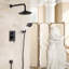 Système de douche mural antique en céramique avec douche à main et finition antique