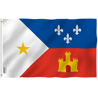 Anley Fly Breeze 3X5 Foot Ethnic Acadian Flag - Vivid Colour And Uv Fade Resistant - Canvas Header And Double Stitched - Cajun Flags Polyester With Brass Grommets 3 X 5 Ft