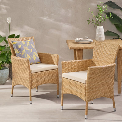 Alfiero Patio Dining Chair with Cushion for Outdoor Dining