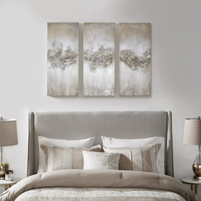 Heavily Embellished 3Piece Canvas Wall Art Set