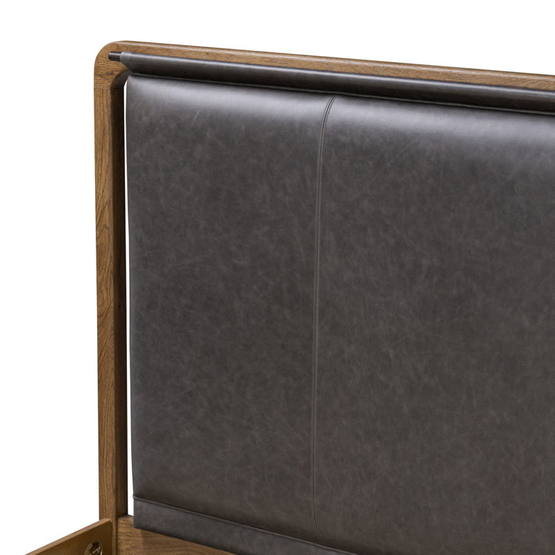 Rosedale Upholstered Bed, Queen, Amber Oak/Chaps Ebony