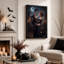 «Sugar Skull Couple Embraces in Candlelit Roses», art mural sur toile-1956398214