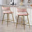 (ENSEMBLE de 2) Tabourets de bar 26 po à hauteur de comptoir Tabouret de bar en îlot de cuisine avec dossier, base et repose-pieds Corduroy-1164715093-1164715092