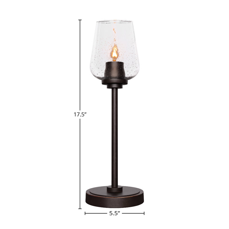 Whitmire Accent Lamp Shown With 5" Clear Bubble Glass, Dark Granite, 18" H x 5.5" W x 5.5" D, Seeded