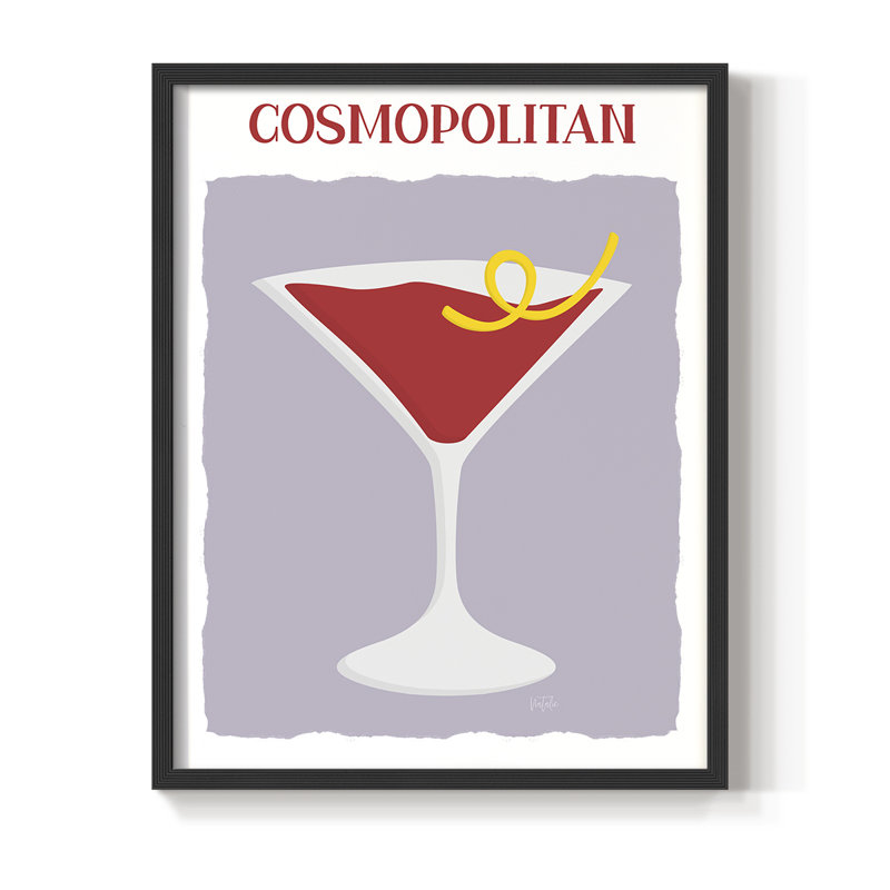 Cosmo, reproduction encadrée - bois massif, Noir, H 28 po x l 22 po