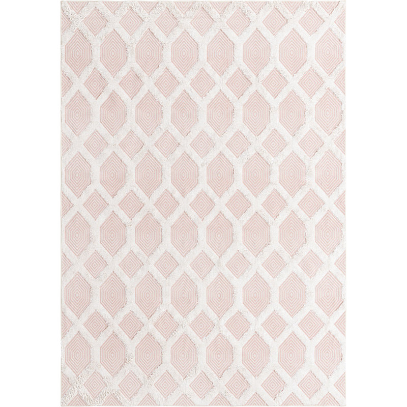 Jordalier Cotton Geometric Indoor Rug, Rectangle 6'4" x 9'