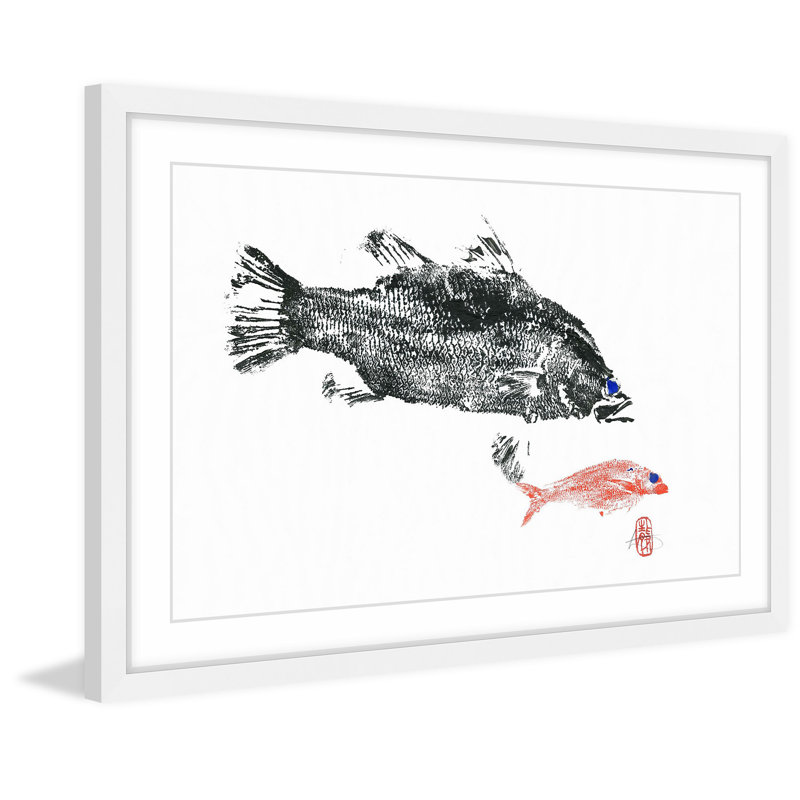 « barramundi chasse », reproduction d’art encadrée, H 24 po x l 36 po x P 1,5 po