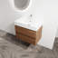 Meuble-lavabo mural 30 po avec lavabo en résine, 2 tiroirs