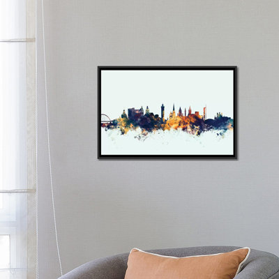 " Glasgow, Scotland, United Kingdom On Blue " by Michael Tompsett