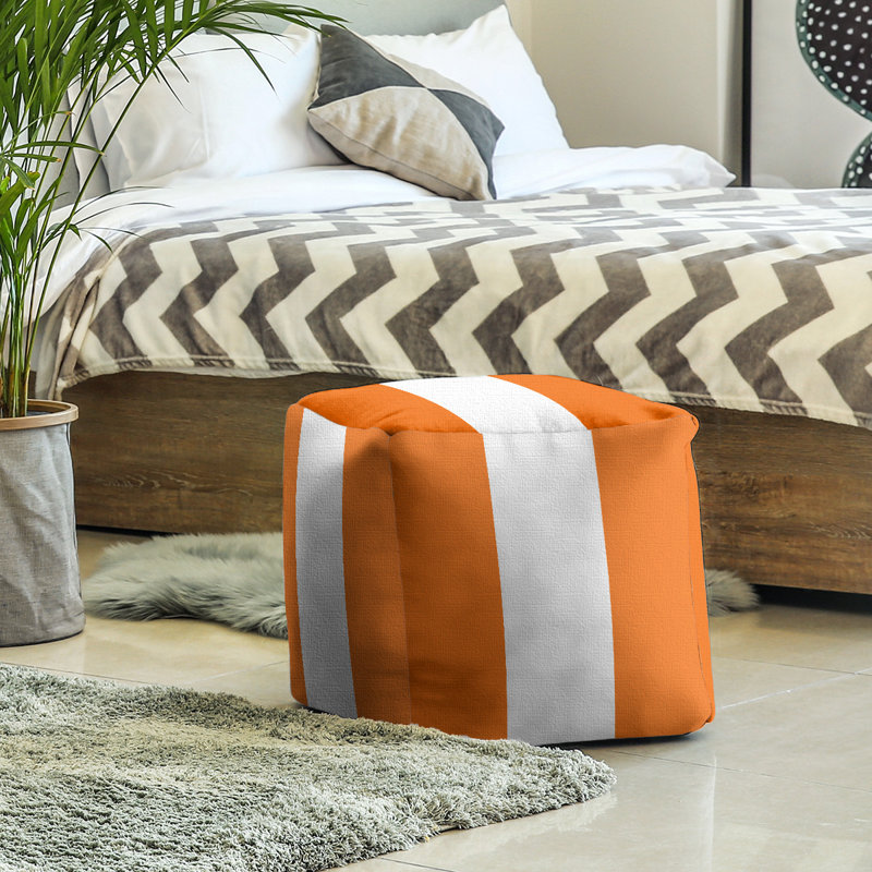Repose-pieds Stripes, Orange / blanc / orange