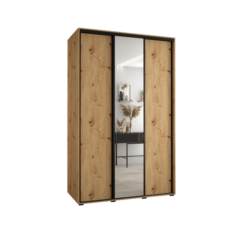 Darivs 3 Door Manufactured Wood Wardrobe, Oak Artisan