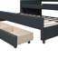Lit de jour gris simple avec couchette et tiroir - Stable-2037219250