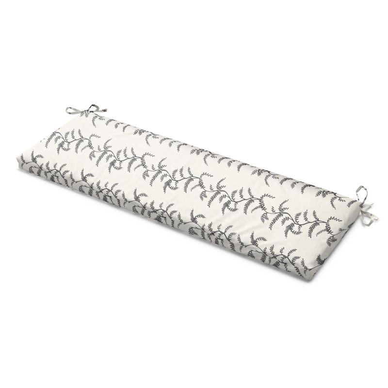 Garden Bench Pad Seat Cushion, Grey Floral