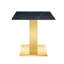 Table 63 po x 31,5 po avec plateau en pierre frittée. Jumelé 4 chaises noires avec pieds dorés. Dessus pour la maison et chaises modernes. Essentiels-918801946