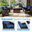 Ensemble de conversation de patio extérieur en osier 8 pièces avec des chaises pivotantes et des poufs-146366369-146366382