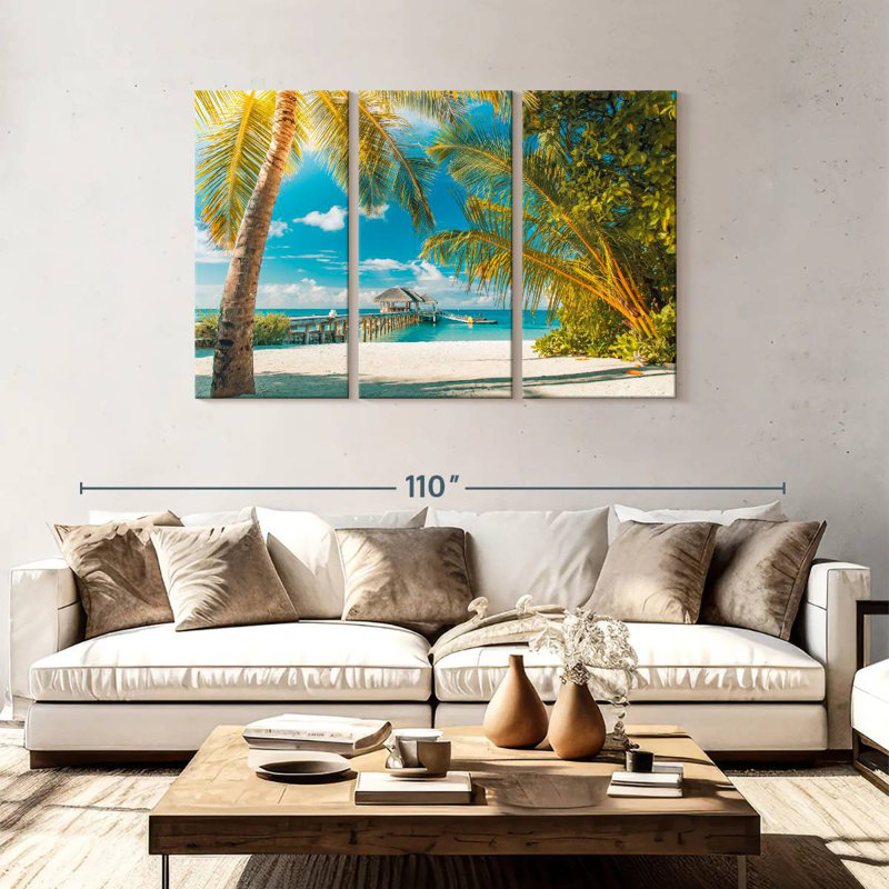 Plage d'été Gillard Maldives, H 48 po x l 74 po