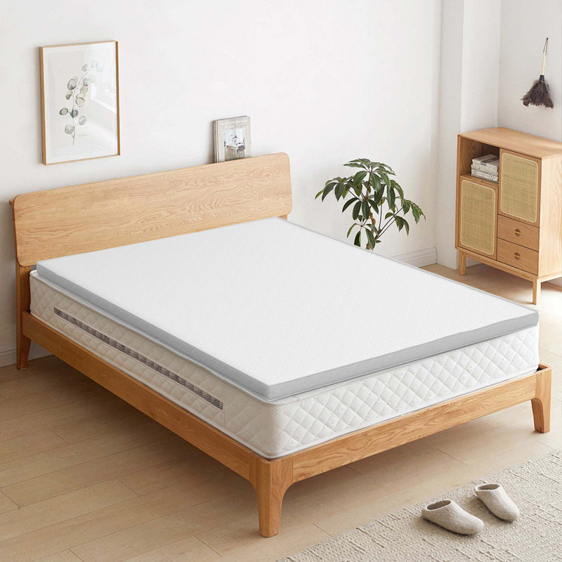 Full Size 2 Inch Foam Mattress Topper, 28Kg/M³ High Density Foam Bed Topper With Removable White Cover, Full