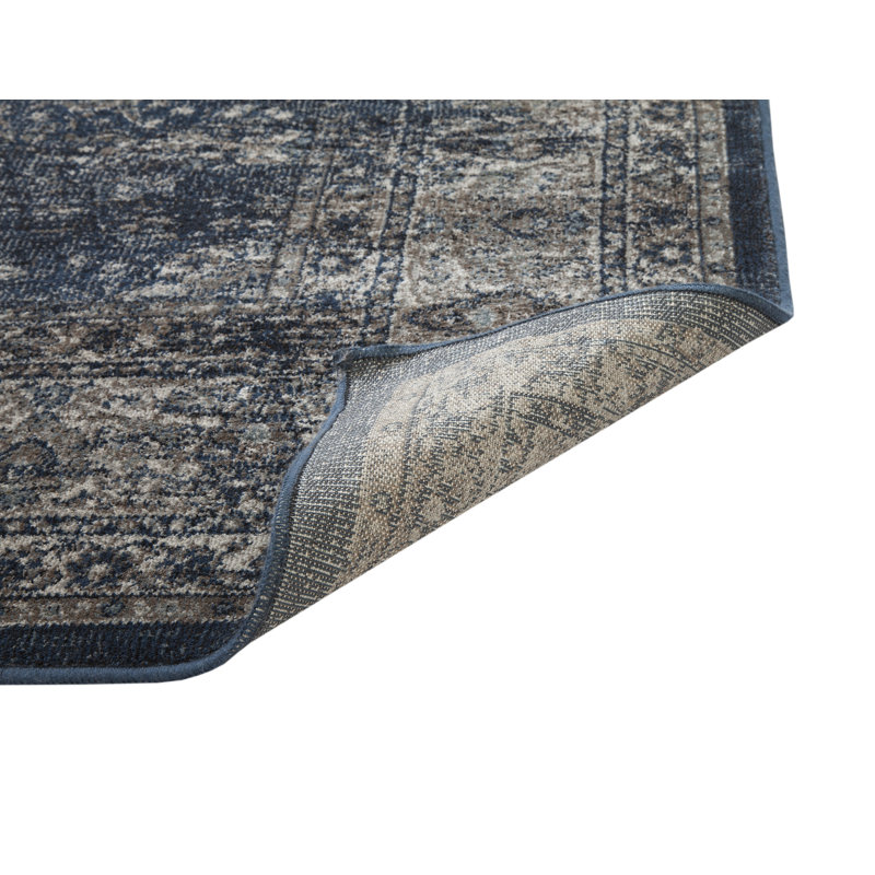 Tapis oriental bleu Cully, Rectangle 7 pi 10 po x 11 pi 2 po