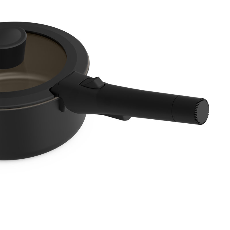 Bella 8 Piece Removable Handle Cookware Set, Black