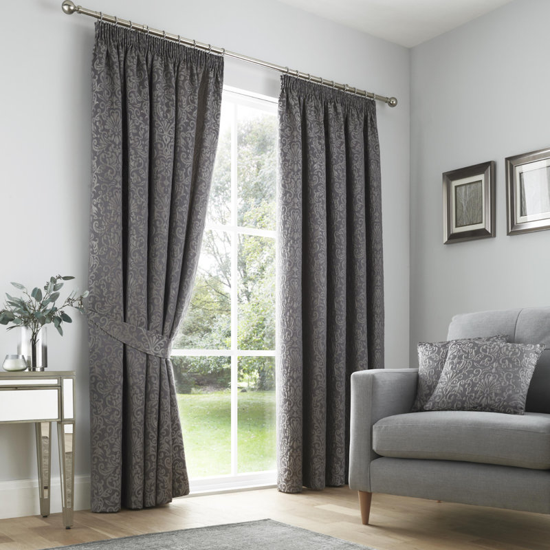 Lamina Room Darkening Curtain Pair, Navy, Width 229 x Drop 183cm