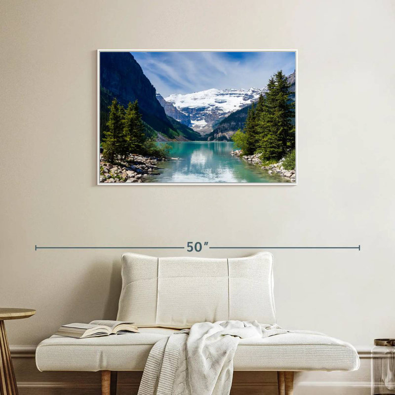 Splendide lac Louise, Cadre flottant blanc, 37 po x 25 po