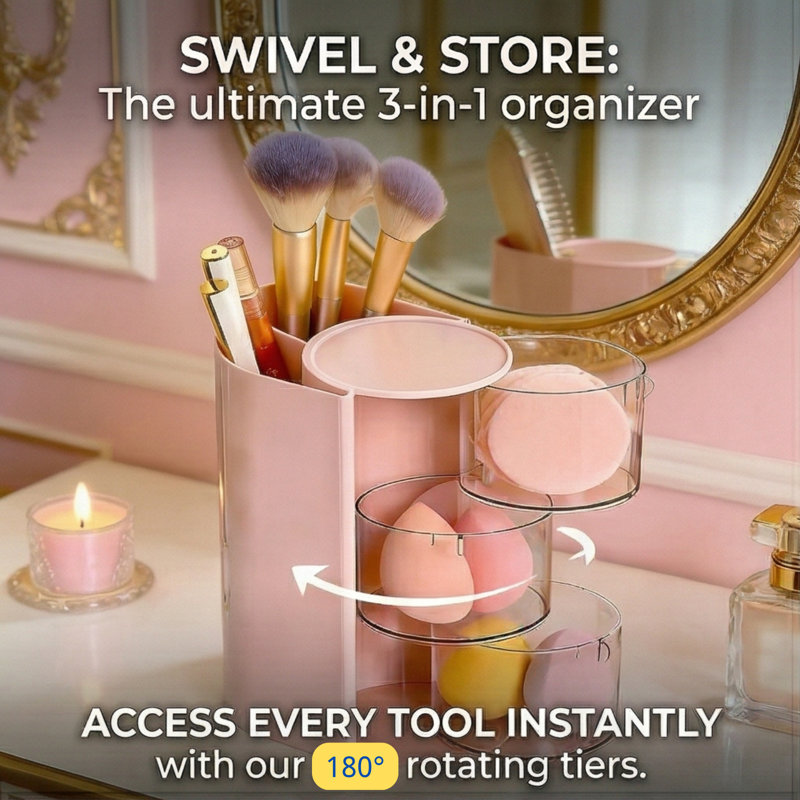 Makeup Organizer with Brush Holder