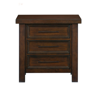 Classic Finish 1Pc Nightstand With 3 Drawers, Mango Veneer Wood, Perfect For Transitional Bedrooms And Storage