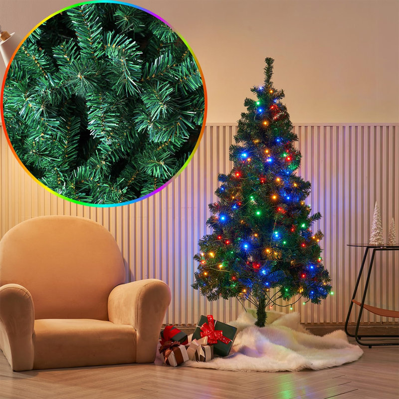 5 FT Artificial Christmas Tree (NOT Pre-Strung) with Remote Control