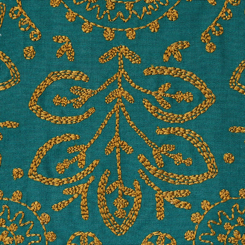 Tissu brodé Tiana, Paon