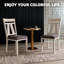 Chaise en bois d'hévéa classique avec coussin en cuir - assise robuste et confortable