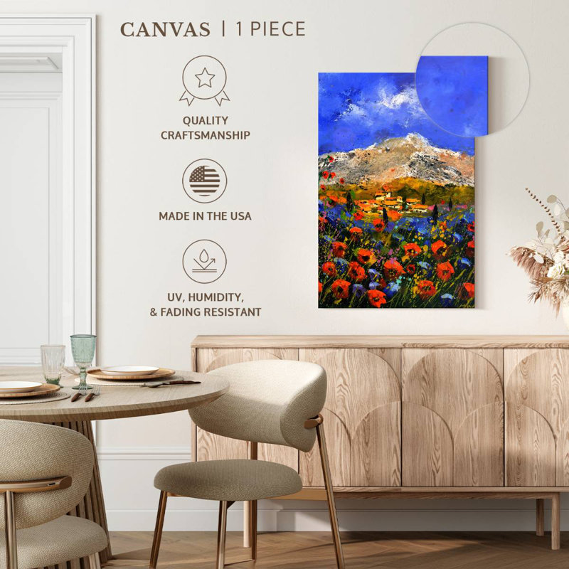 Alvord, coquelicots rouges, été, Provence, H 24 po x l 16 po