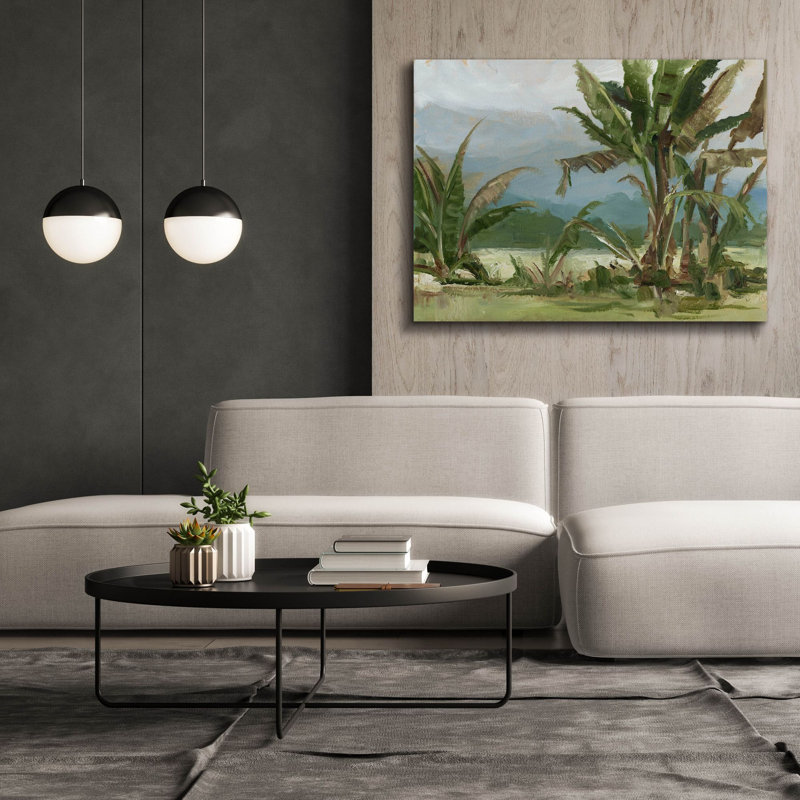 «Southern Palms 2» par Ethan Harper, art mural sur toile, H 40 po x l 54 po