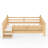 Kids Queen Solid Wood Floor Bed with Bookcases, Cute Stairs and Guardrails-1858845807-1858845805