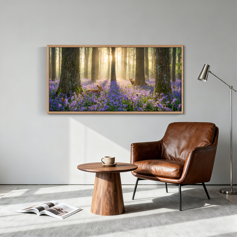 Tableau encadré sur toile représentant un cerf des bois (1 pièce), 147 x 71 cm, 58 po x 28 po