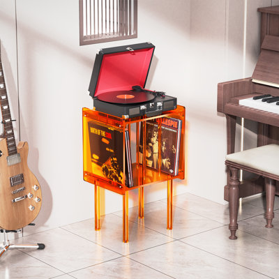Audio Rack, Acrylic Record Player Table