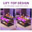 Abey Lift Top Tempered Glass Coffee Table with 2 Open Cabinets and Shelf-1589556301
