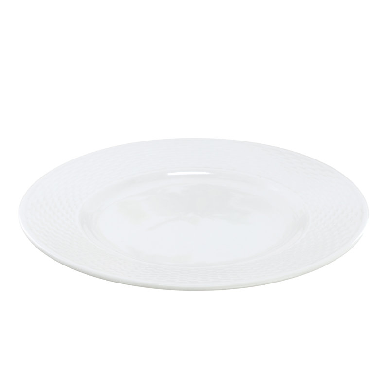 Elama Ophelia 6 Piece Stoneware Dinner Plate Set in White